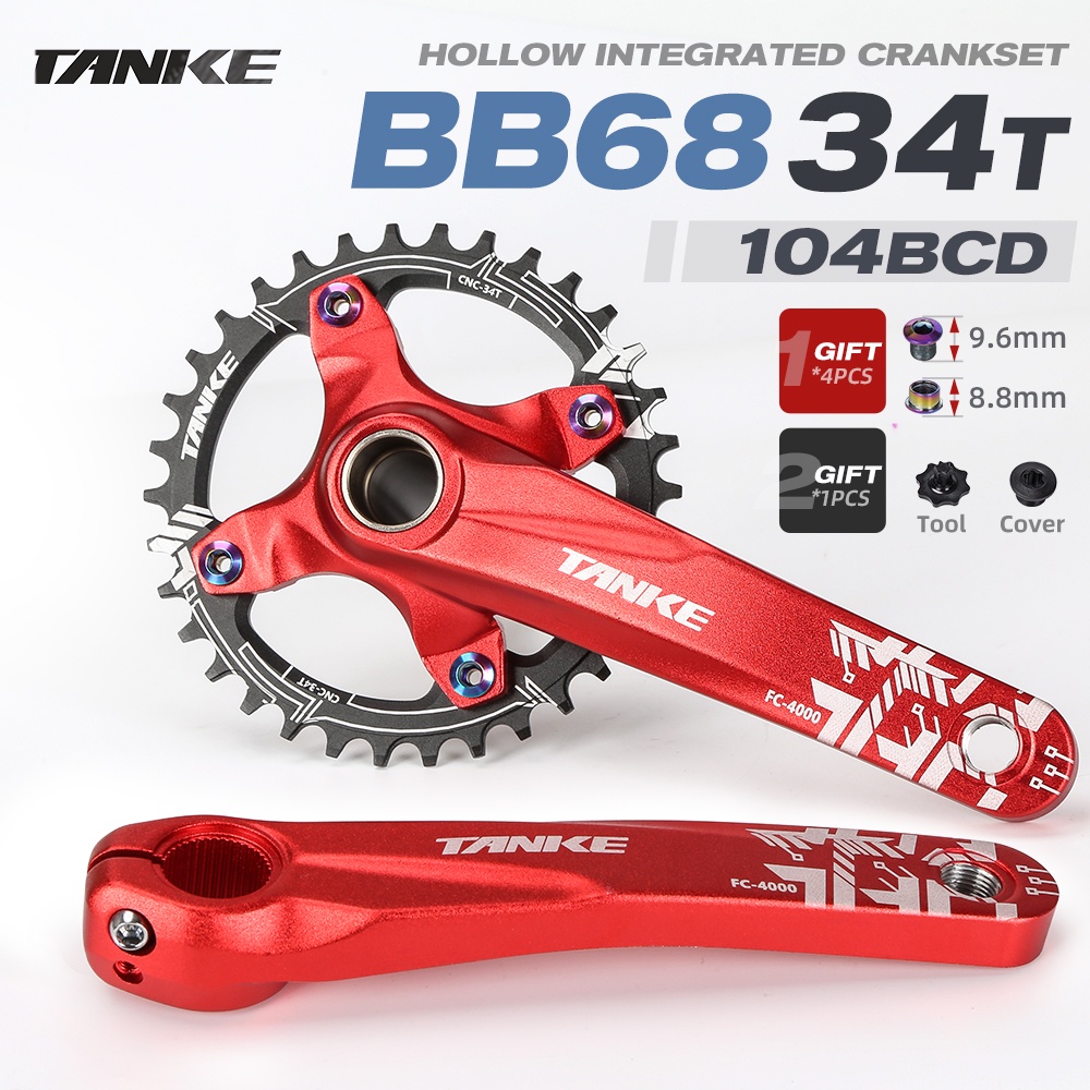 TANKE Mtb Bike Hollowtech Crank Set 170mm Mountain Bicycle Hollow Integrated Crankset 34 36T 104Bcd 64Bcd Chainring 7 12S Shopee Philippines