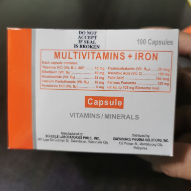 Watsons Multivitamins plus Iron 100 capsules Shopee Philippines