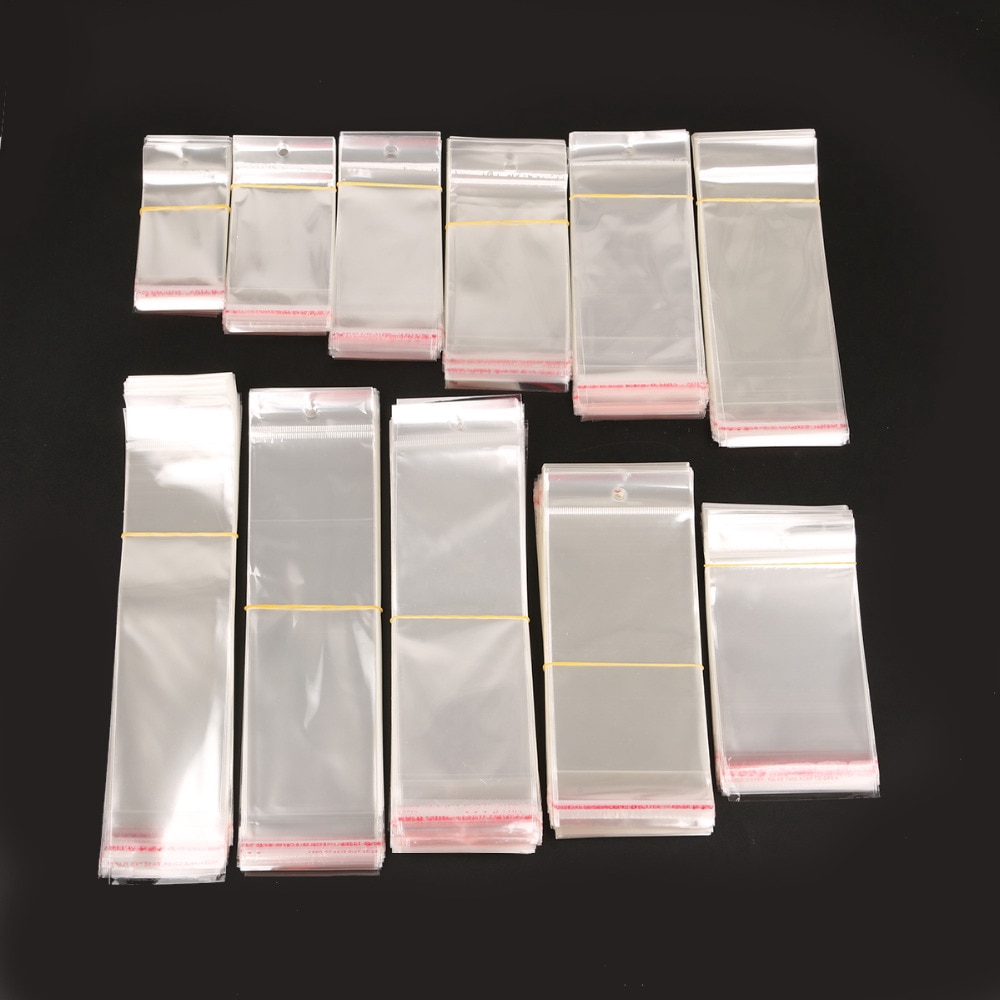 100Pcs Transparent Self Adhesive Seal OPP Plastic Cellophane Bags Gifts ...