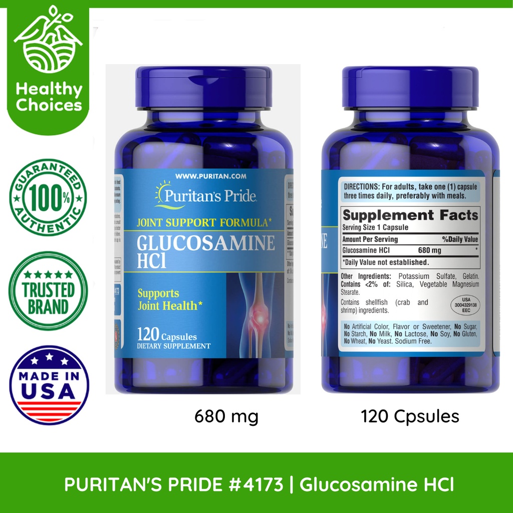 PURITAN'S PRIDE 4173 EXP 2/2024 Glucosamine HCl 680mg, 120 Rapid