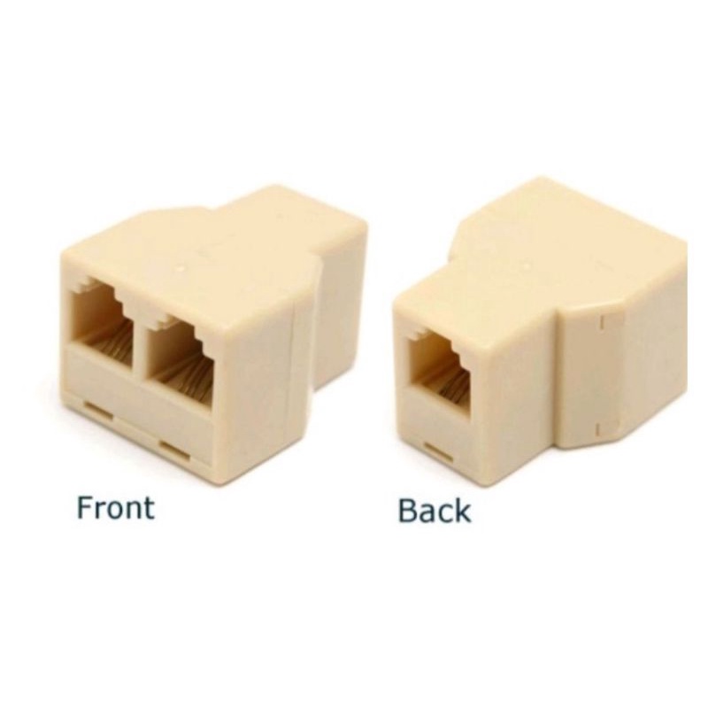 Barrel Splitter Telephone RJ11 1 to 2 Telephone Phone Fax Jack Line ...