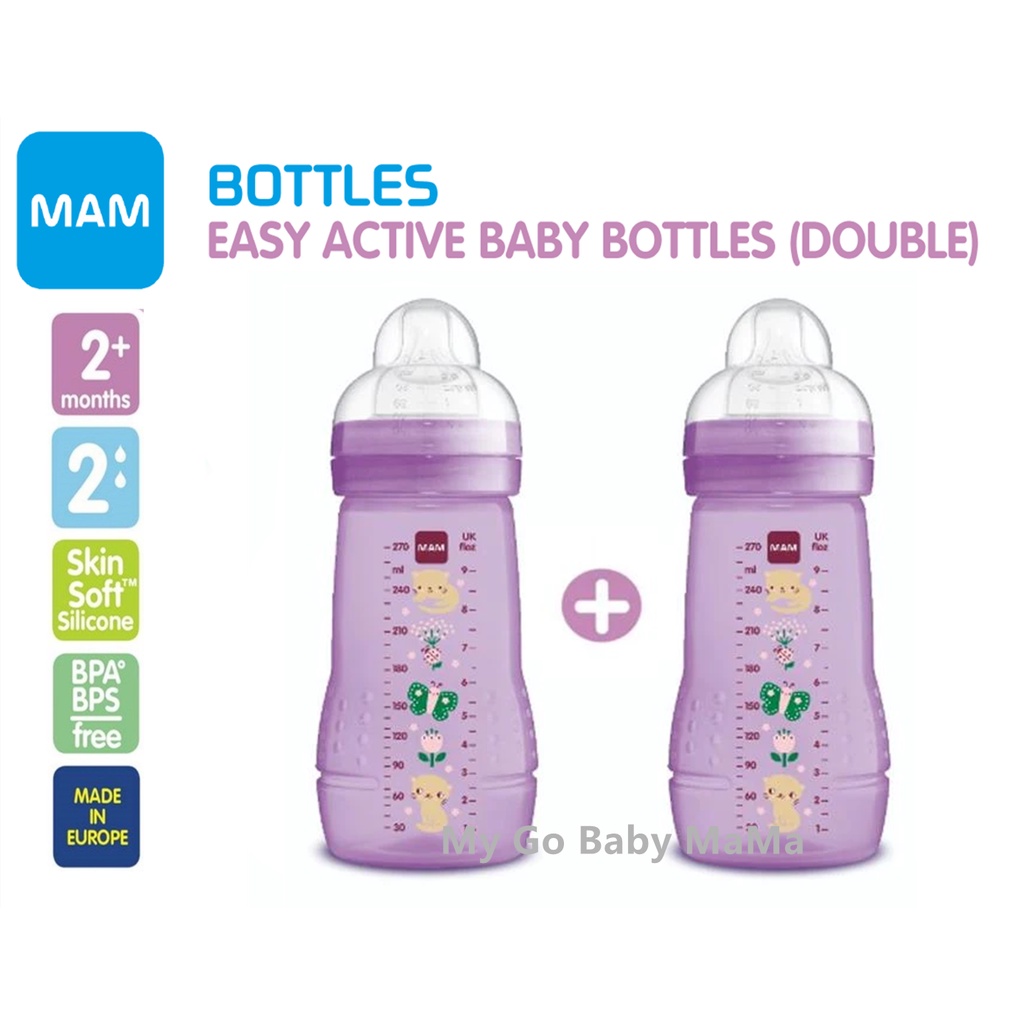 MAM Easy Active Baby Bottle 270ml Twin Pack Pack Bottle