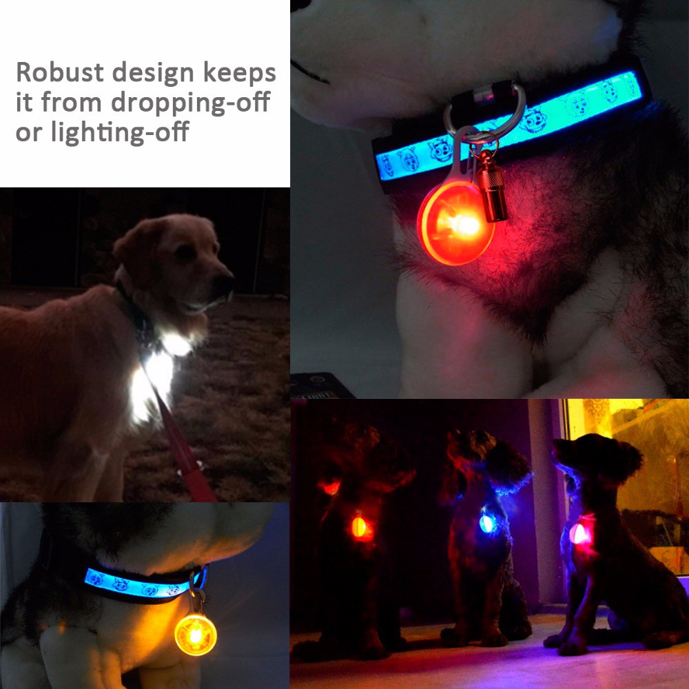 Waterproof led dog tag Pet Dog Cat Safety Blinker Night Collar Tags ...