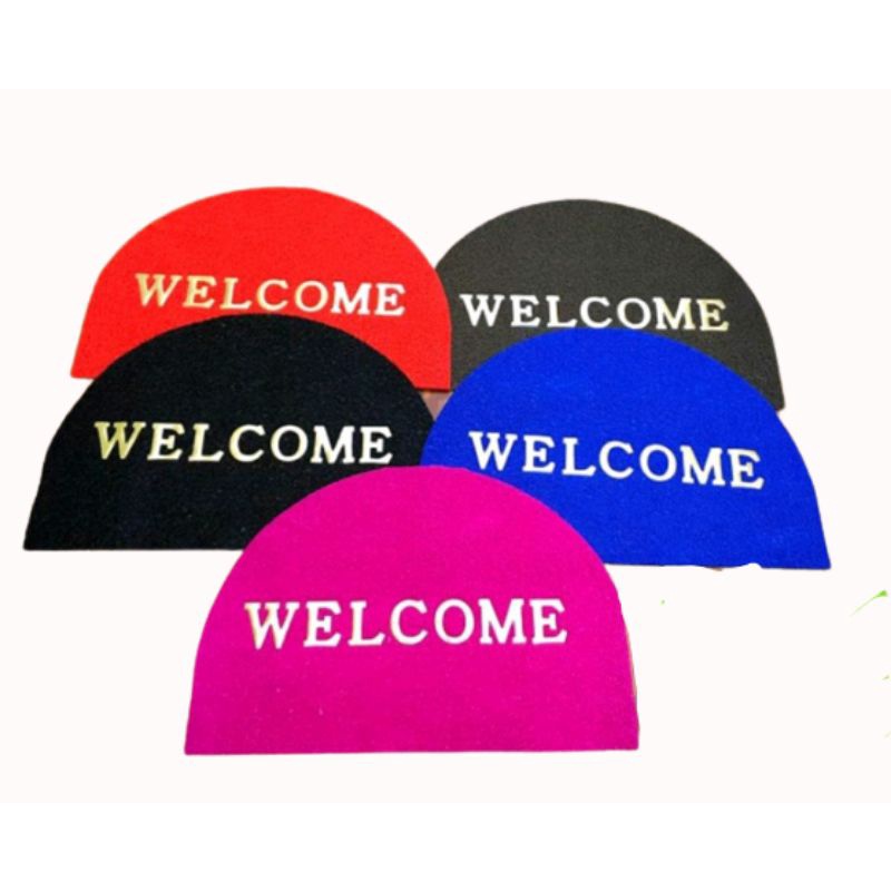 Semi Circle Halfmoom Welcome Rug,Rubber Backing Doormat Floormat ...