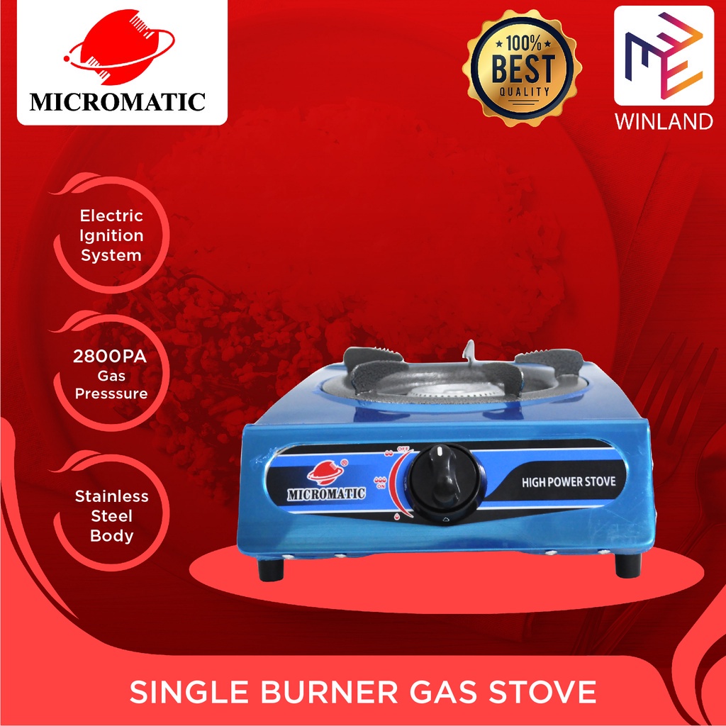 MICROMATIC Original Single Burner Gas Stove with Regulator MGS212