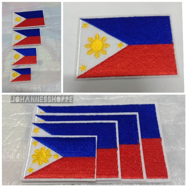 [3pcs]Philippine Flag Ironon Embroidered Patches Shopee Philippines