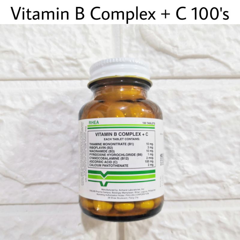 Vitamin B Complex + C 100Tablets (Rhea) Shopee Philippines