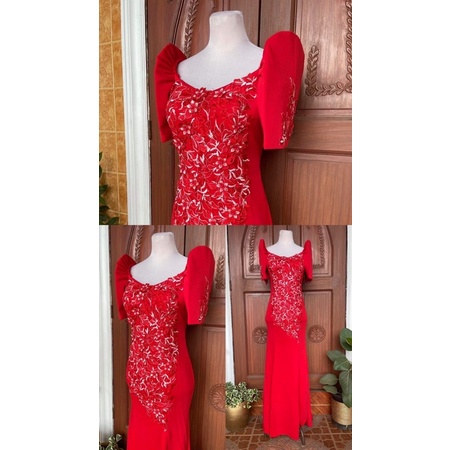 strapless open back dress Dora Red Dress main image 1