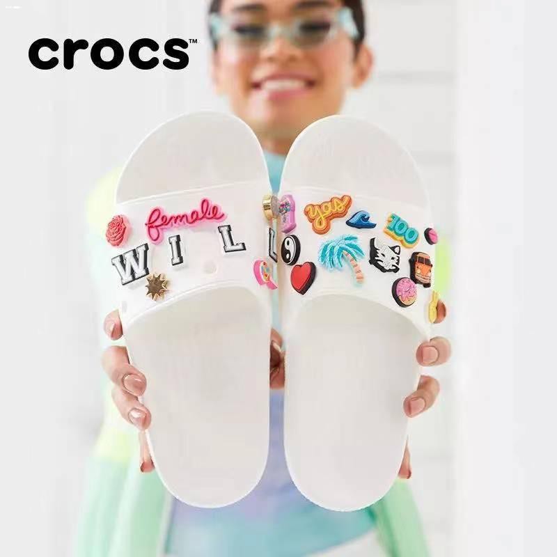 crocs with jibbitz, Men's Fashion, Footwear, Slippers & Slides on Carousell