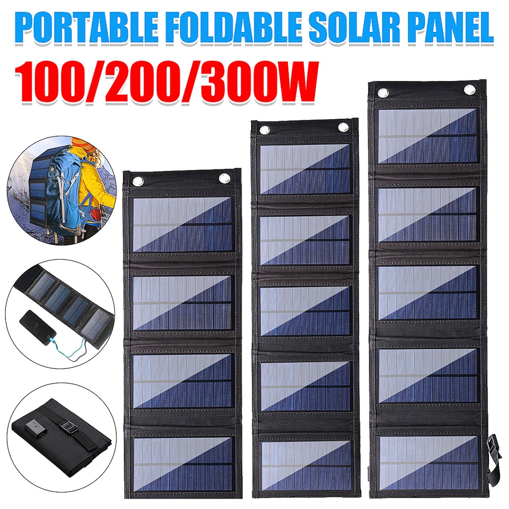 5V 100W/200W/300W USB Foldable Solar Panel Portable Flexible Small Waterproof Folding Solar