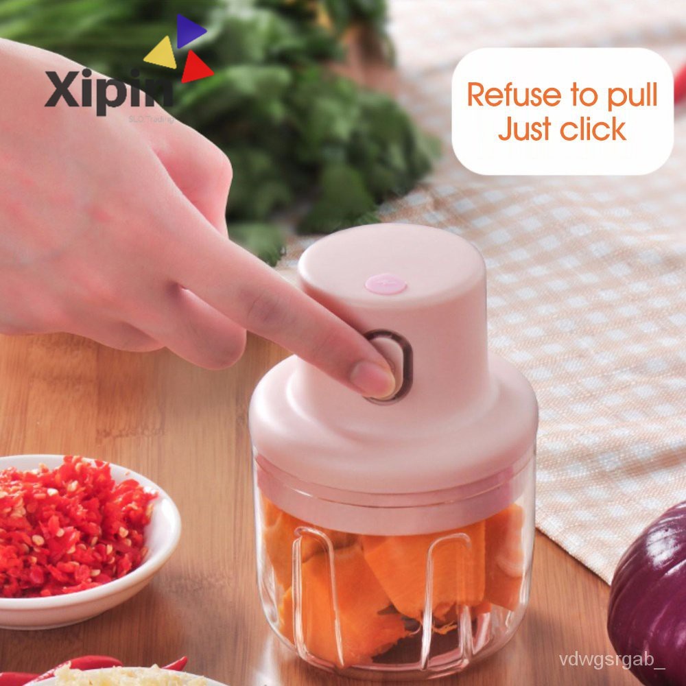 250ML Pink USB Wireless Electric Garlic Masher Sturdy Press Mincer