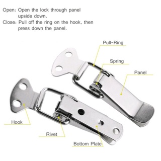 304 STAINLESS Cabinet Boxes Spring Loaded Latch Catch Toggle Hasp ...