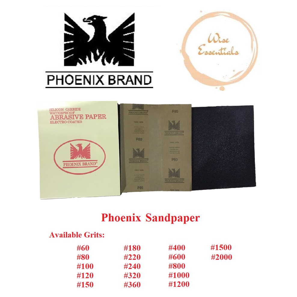 PHOENIX Sand Paper # 60 to 1000 GRIT | Shopee Philippines