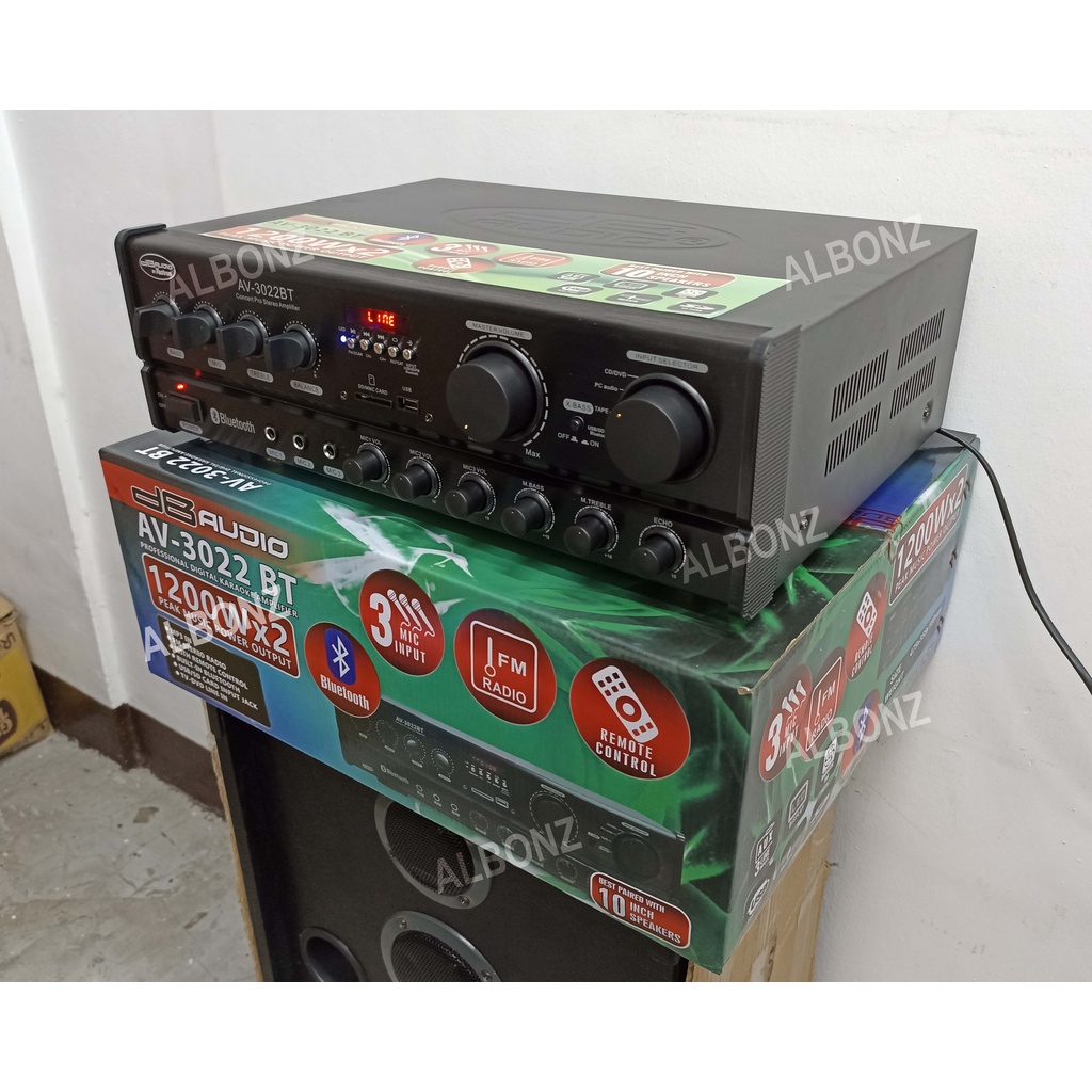 1200Watts x2 DB Audio Amplifier AV 3022 BT/USB/SD/FM Professional
