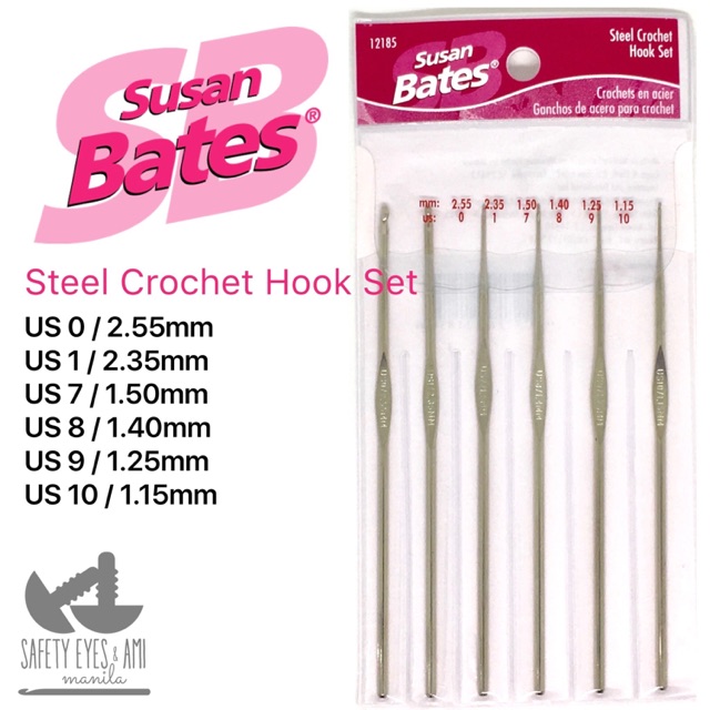 Susan Bates Steel Hook Crochet Set