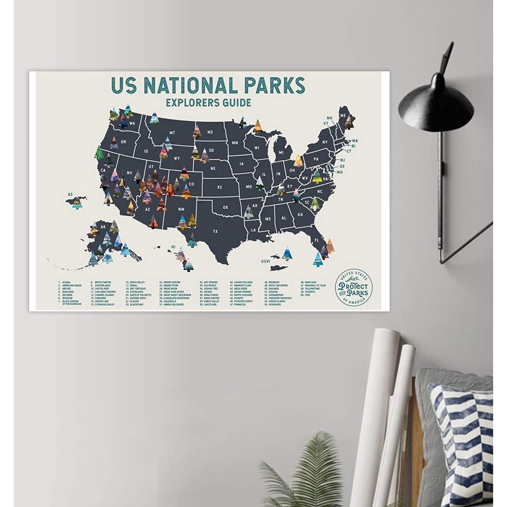 USA National Park Scratch Off Map Scratch Off Travel Poster Reveals
