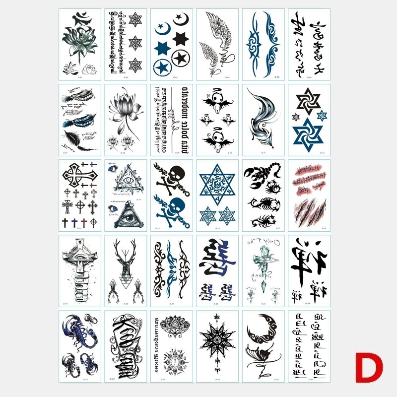 30pcs Temporary Tattoo Sticker Waterproof And Cute Sticker English Letter