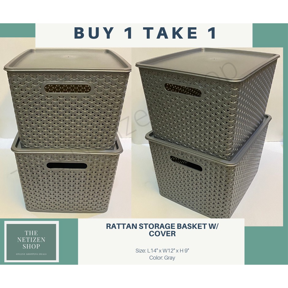 Plastic rattan storage clearance baskets