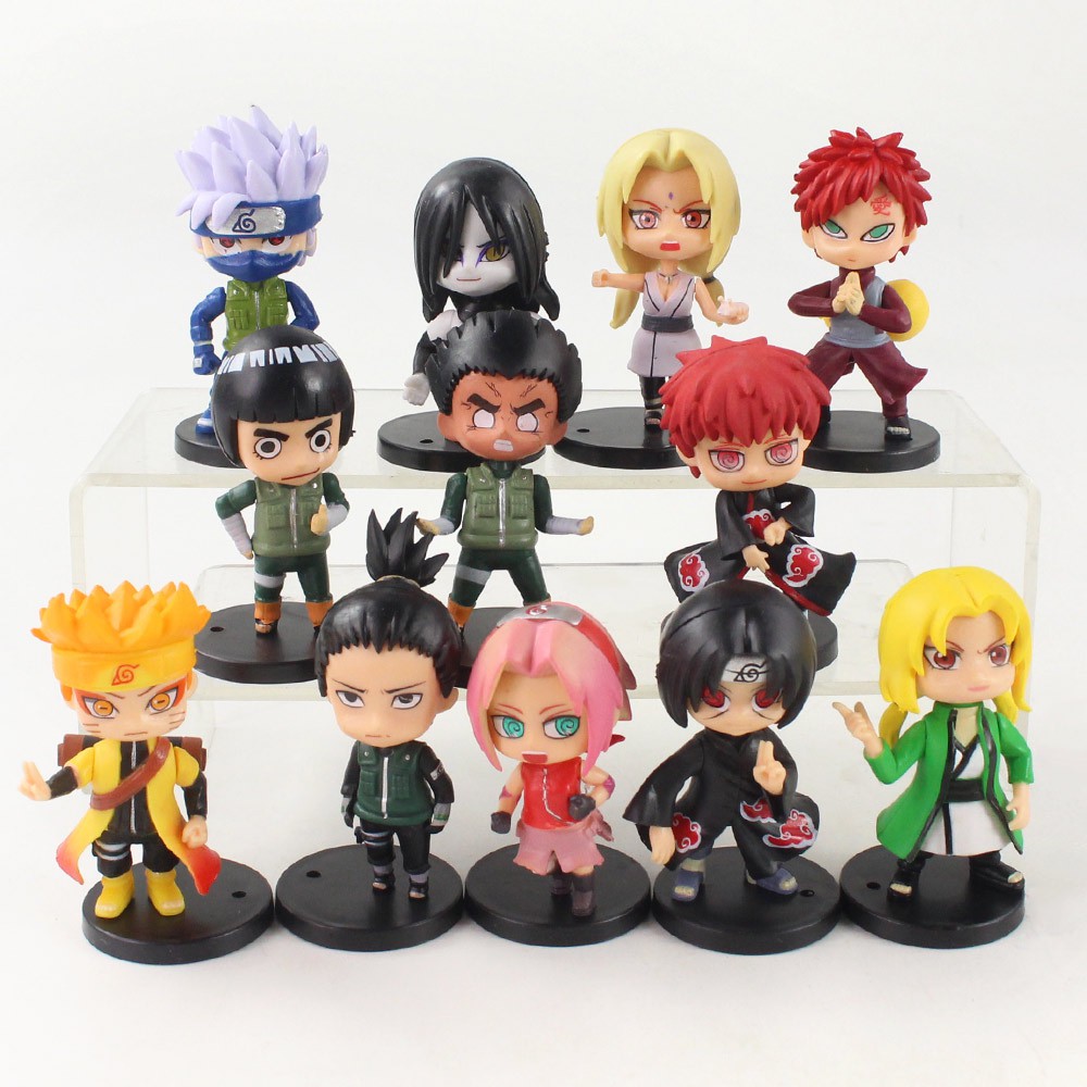 7-8cm 12pcs/Lot Anime Naruto Uzumaki Kakashi Sakura Itachi Gaara ...