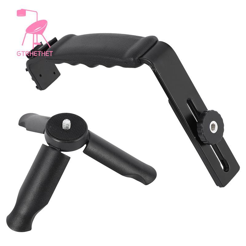 Universal Microphone Stand L Bracket Camera Grip With 2 Hot Shoe Mounts For Zhiyun Smooth Q/3