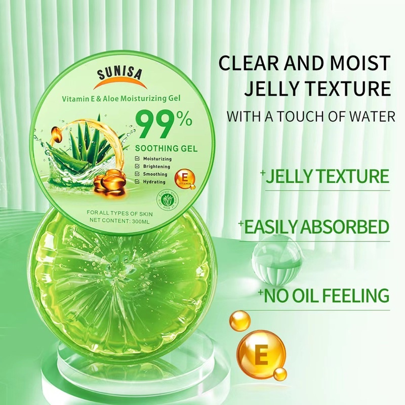 Aloe Vera & Vitamin E Soothing Gel Moisturizing Brightrning Hydrating ...