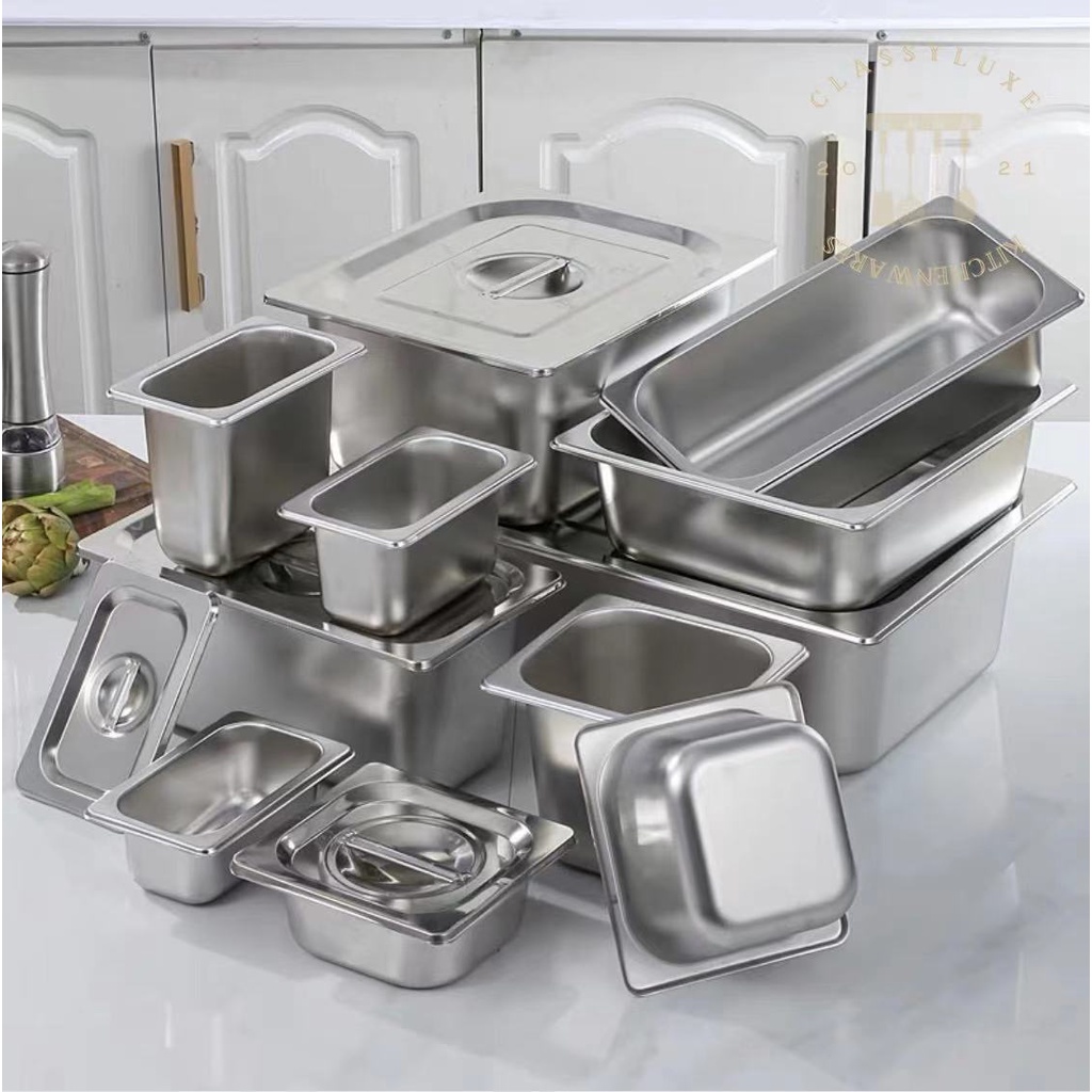 Classy Luxe Stainless Steel Buffet Food Tray Storage Gastronome ...