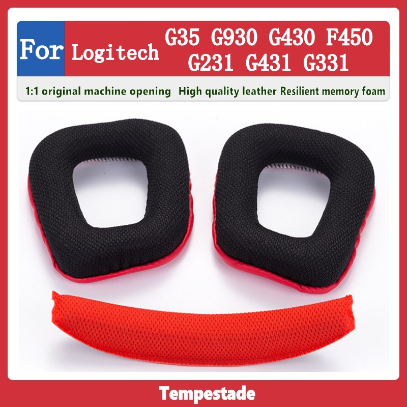 Tempestade Suitable For Logitech G35 G930 G430 F450 G231 G431 G331 Earphone  Case Earmuffs Headphone Protective Leather Ear Headband Cushion Beam