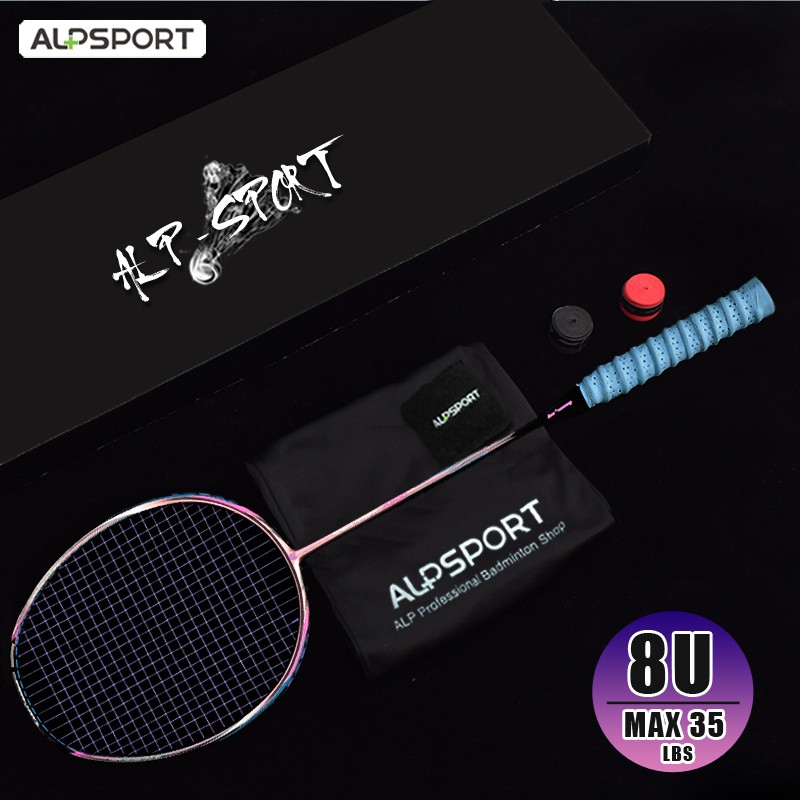 Alpsport Bbq 8u 65g 35 Lbs Badminton Racket 100% Full Carbon Fiber With ...