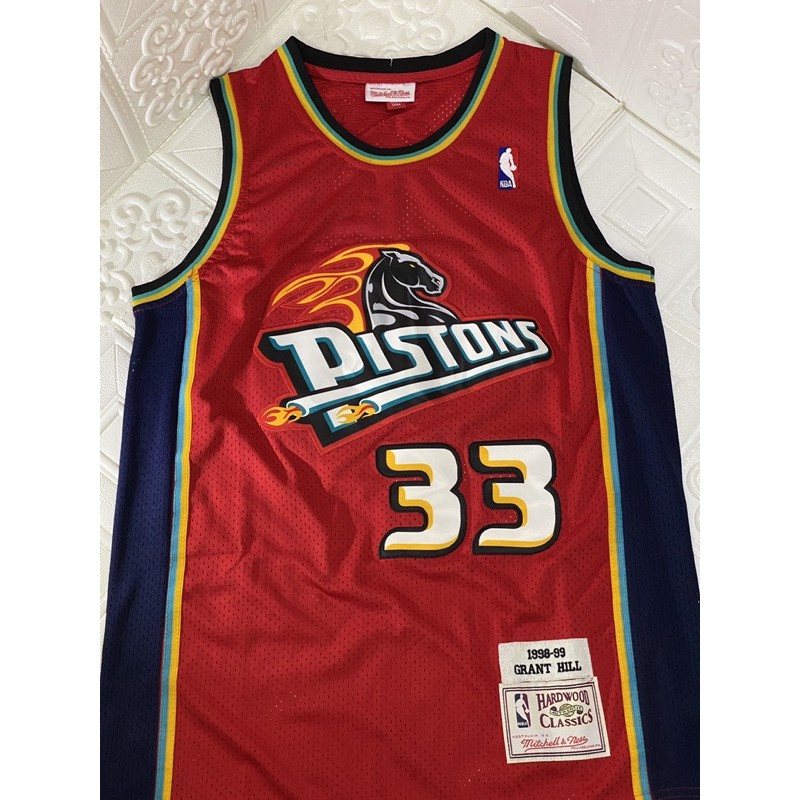 Detroit pistons red throwback sales jersey