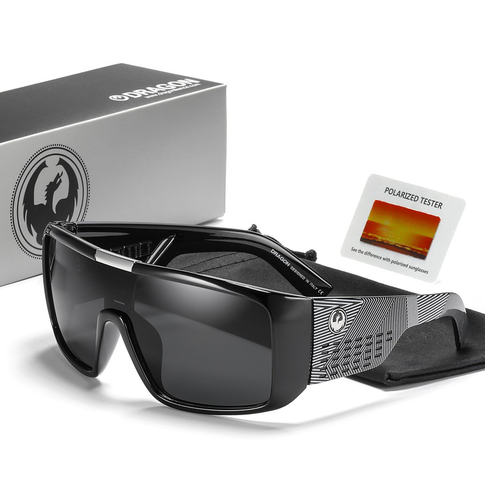 Dragon Windproof Shield Frame Polarized Sunglasses Men Sport