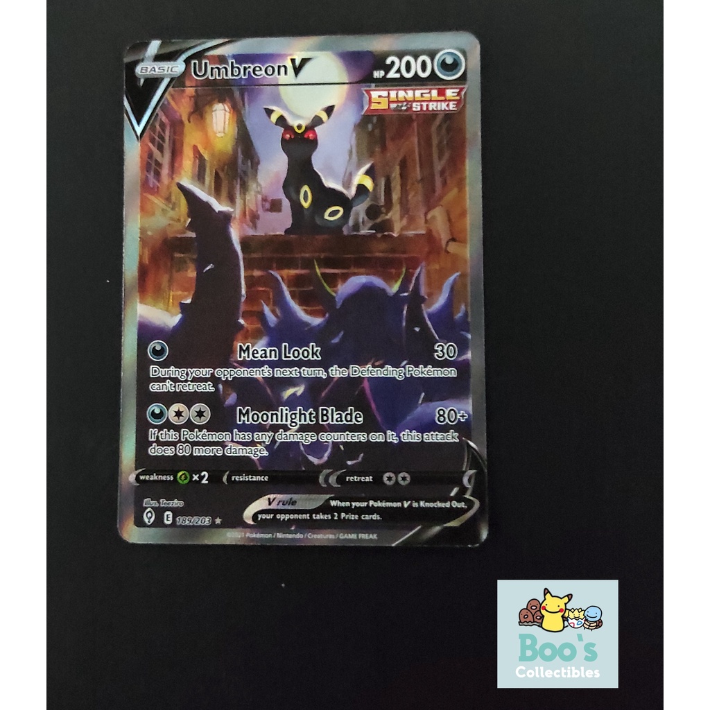 Pokemon Card - Umbreon V - 189/203 - Alternate Art Ultra Rare | Shopee ...