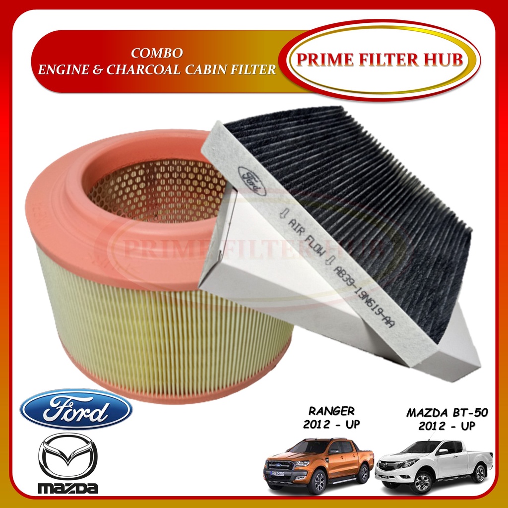 Combo Engine Air Filter and Charcoal Cabin Filter Ford Ranger (2012 ...