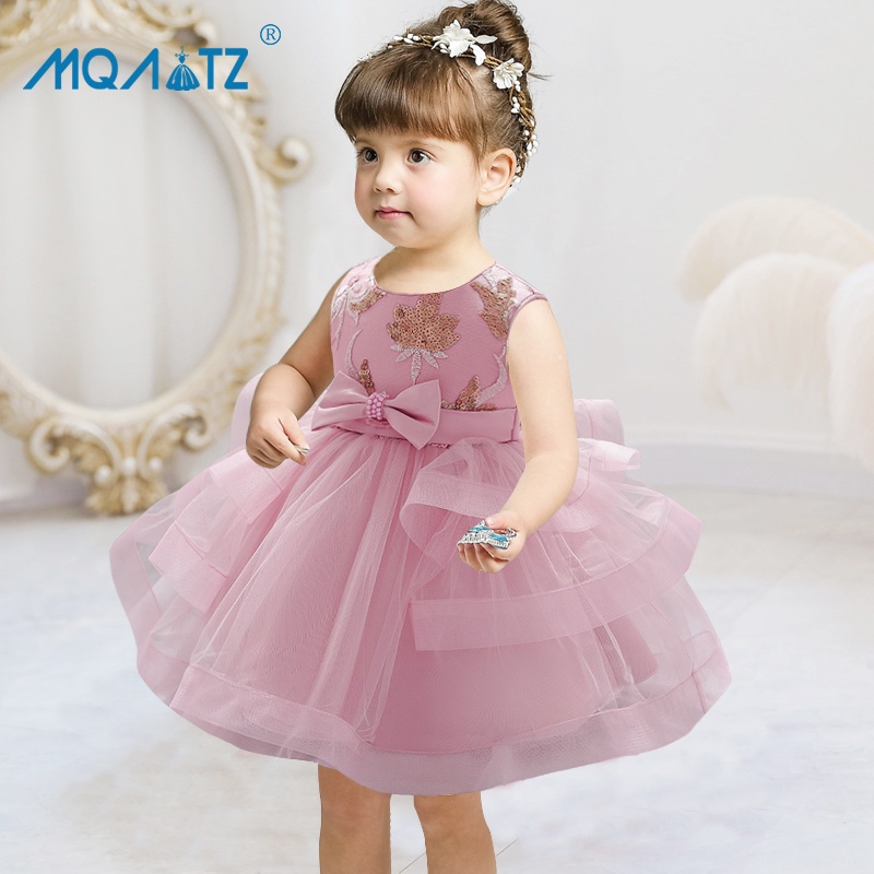 MQATZ Ceremony 1st Birthday Dress For Baby Girl Clothing Sequin