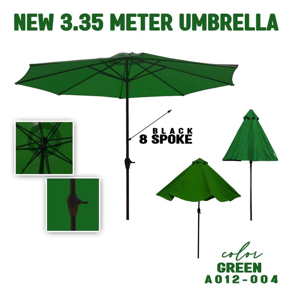 KRUZO 335cm Heavy Duty Patio/Garden/Beach Umbrella NO TILT(A012004