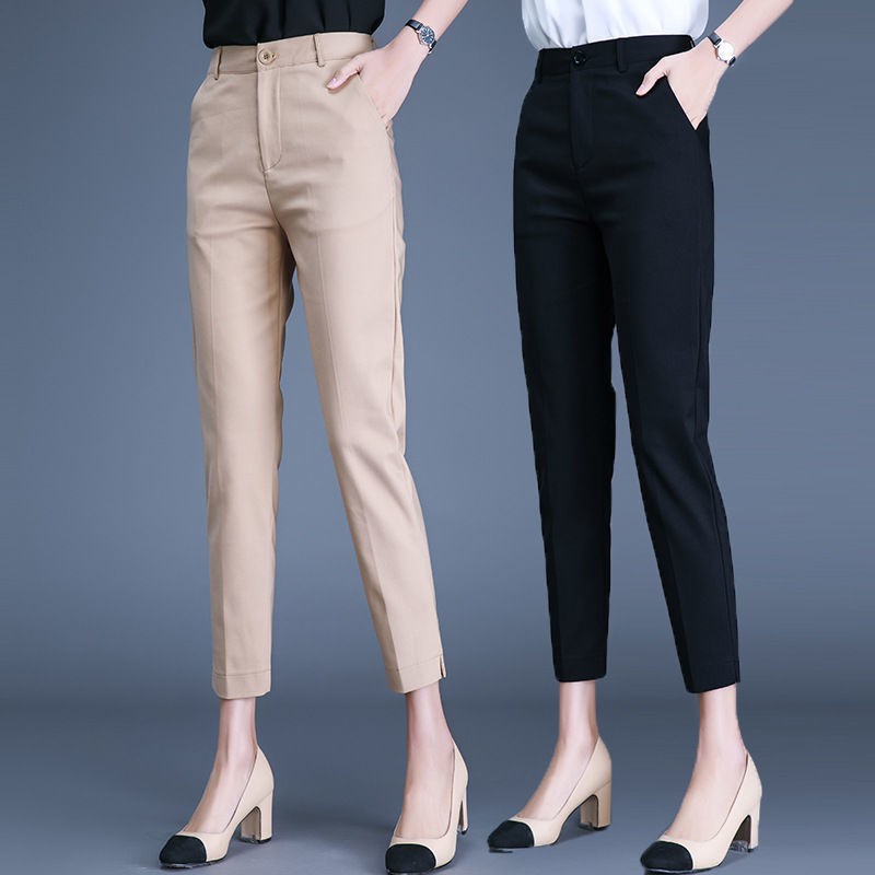 Plus Size S-4XL Long Suit Baggy Pants for Women High Waist Formal Office  Casual Trendy Korean Style Black Khaki Stretchable Straight Cut Loose  Slacks Slocks Trouser