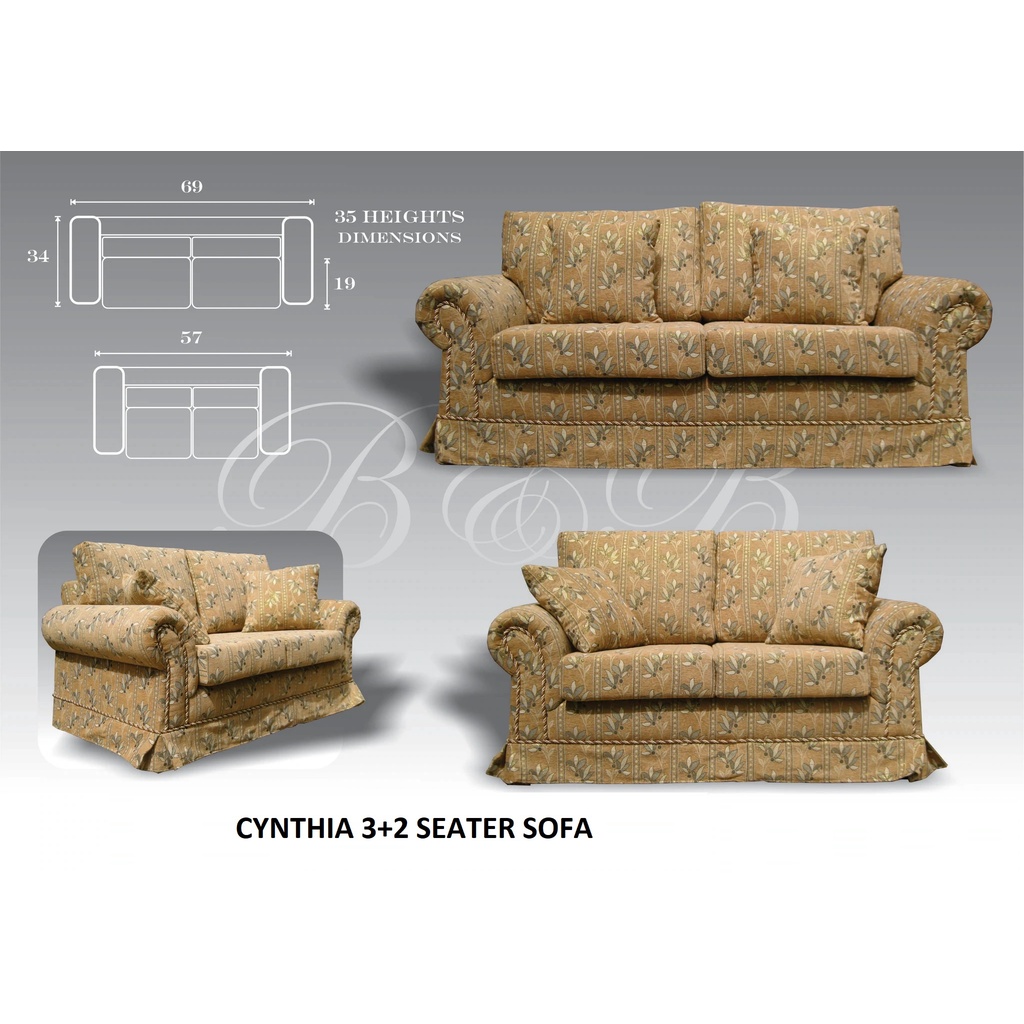 B&B FQ - Cynthia Sofa Set (3+2 Seater) | Shopee Philippines