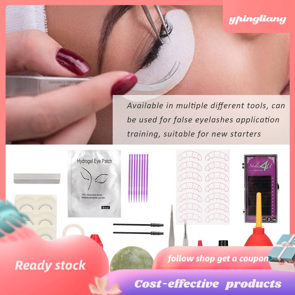False Eyelashes Extension Practice Kit Grafting Eyelash Tools for New ...
