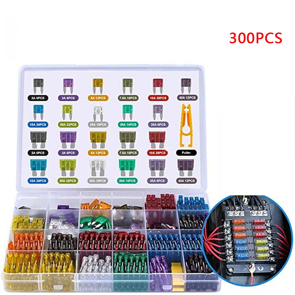 300pcs 5/7/10/15/20/25/30A Fuse Car Blade Fuse Assortment Assorted Kit ...