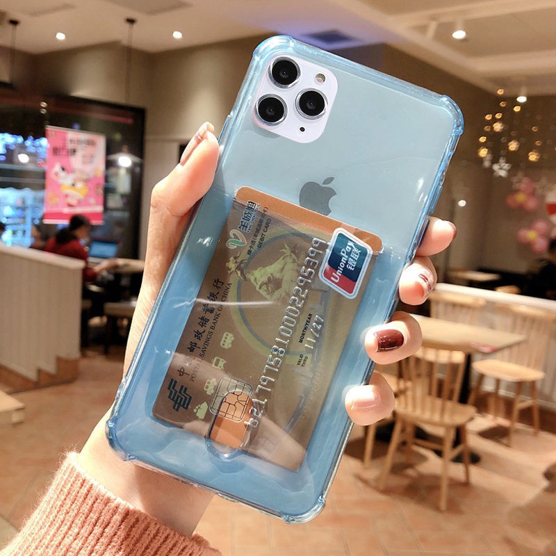 Clear Card Holder Phone Case For iPhone 12 Mini 11 Pro Max XS MAX