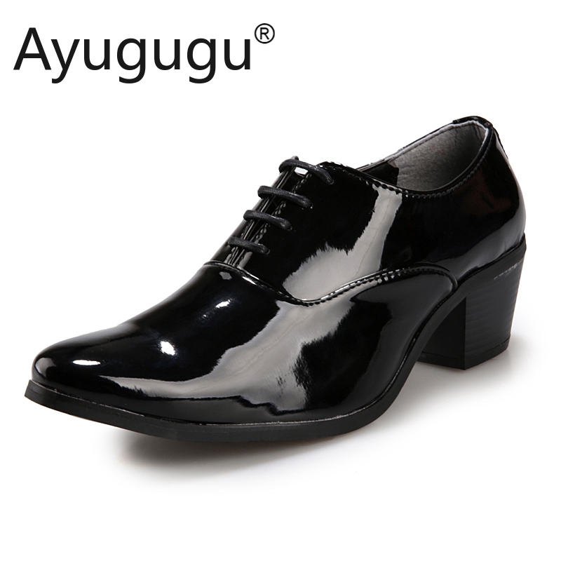 High heel leather hot sale shoes for men