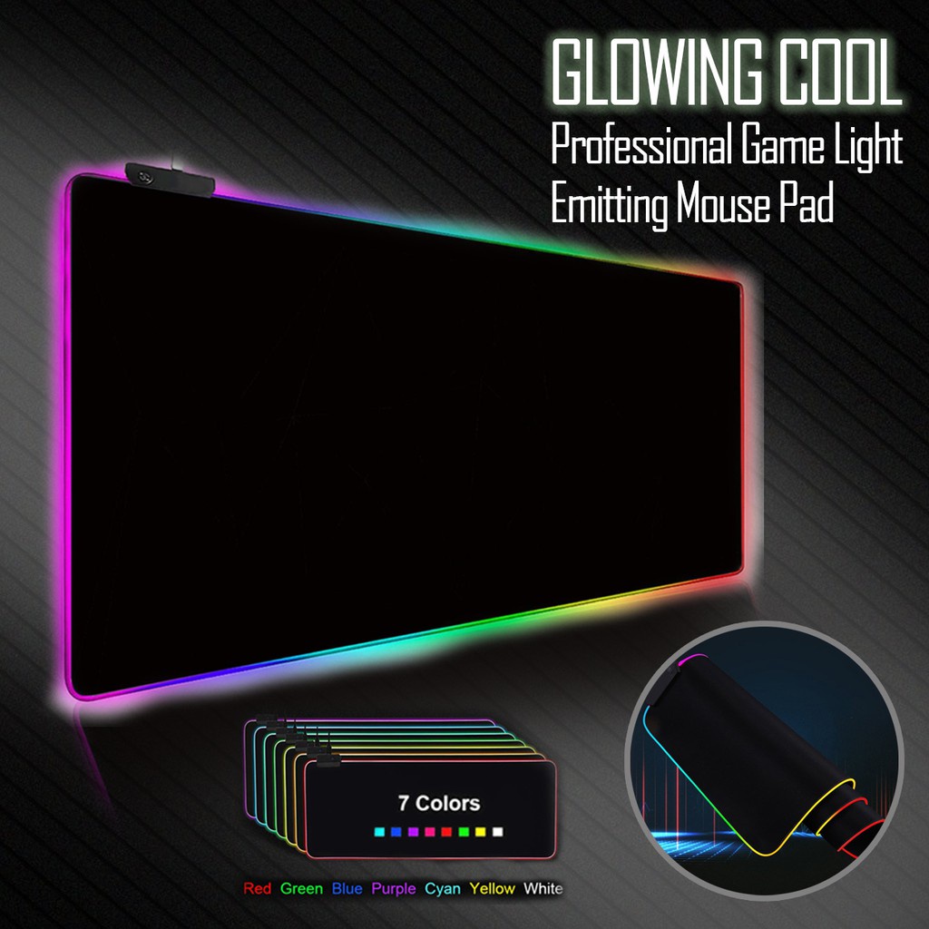 RGB Soft Large Gaming Mouse Pad Oversize Glowing Led Extended Mousepad ...