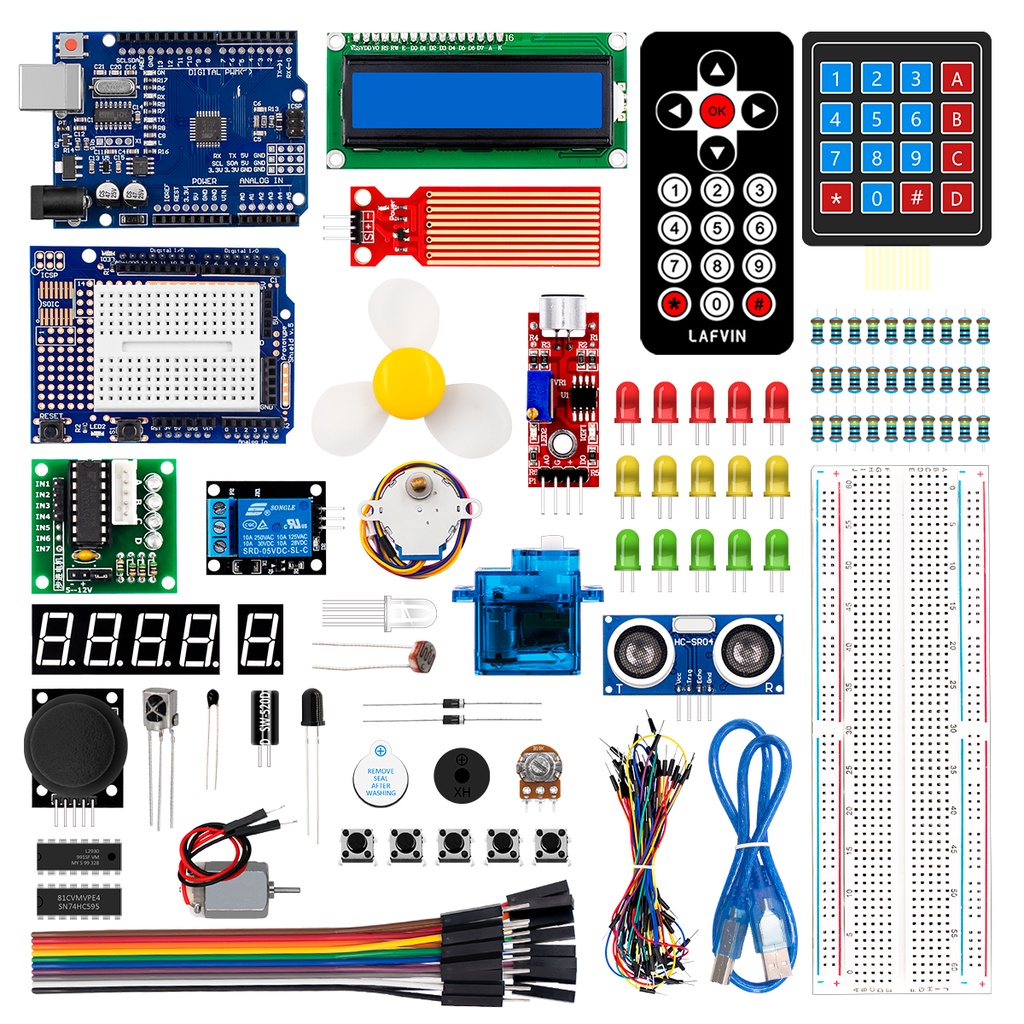 LAFVIN Super Starter Kit With Tutorial For Arduino Uno R3 Included Sg90 ...