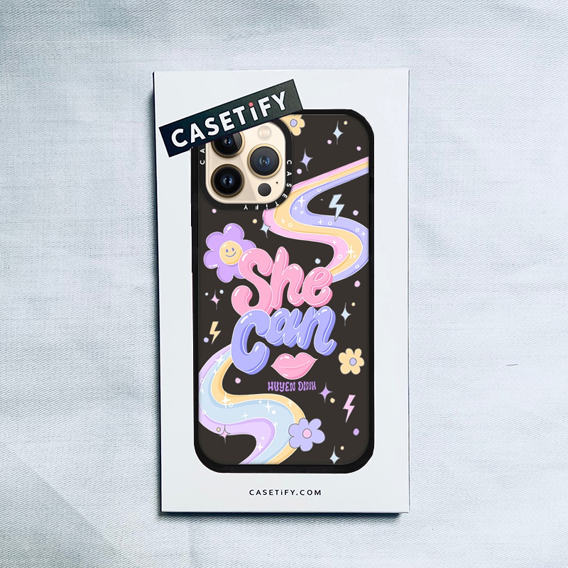 CASETiFY X She Can Black Case IPhone 14 13 12 11 Pro Max Mini XS MAX XR