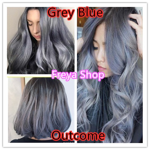 ♘Grey Blue Hair Color With Oxidant Bleach Set ( 9.18 Bremod Permanent Hair  Color )❖ | Shopee Philippines