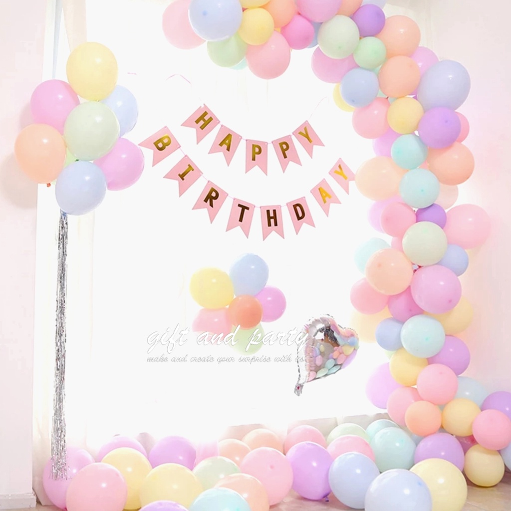 Pastel Theme Birthday Decoration Package 1/balloon Decoration Set