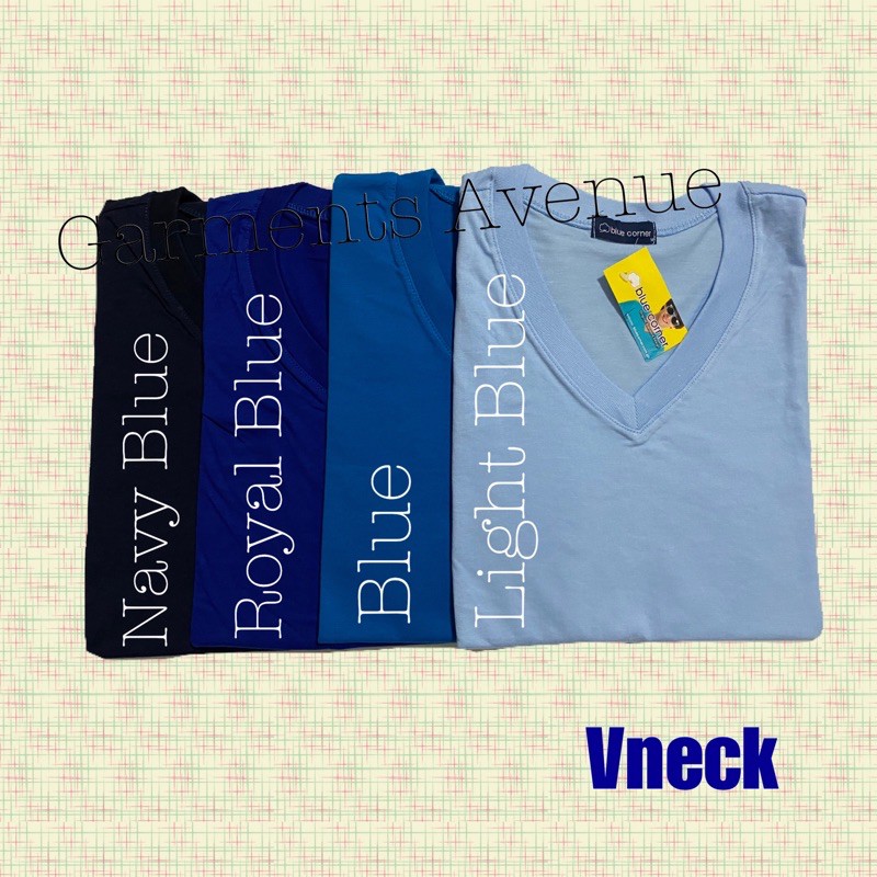 Blue Corner V-NECK T-Shirt (Unisex) - Blue | Shopee Philippines