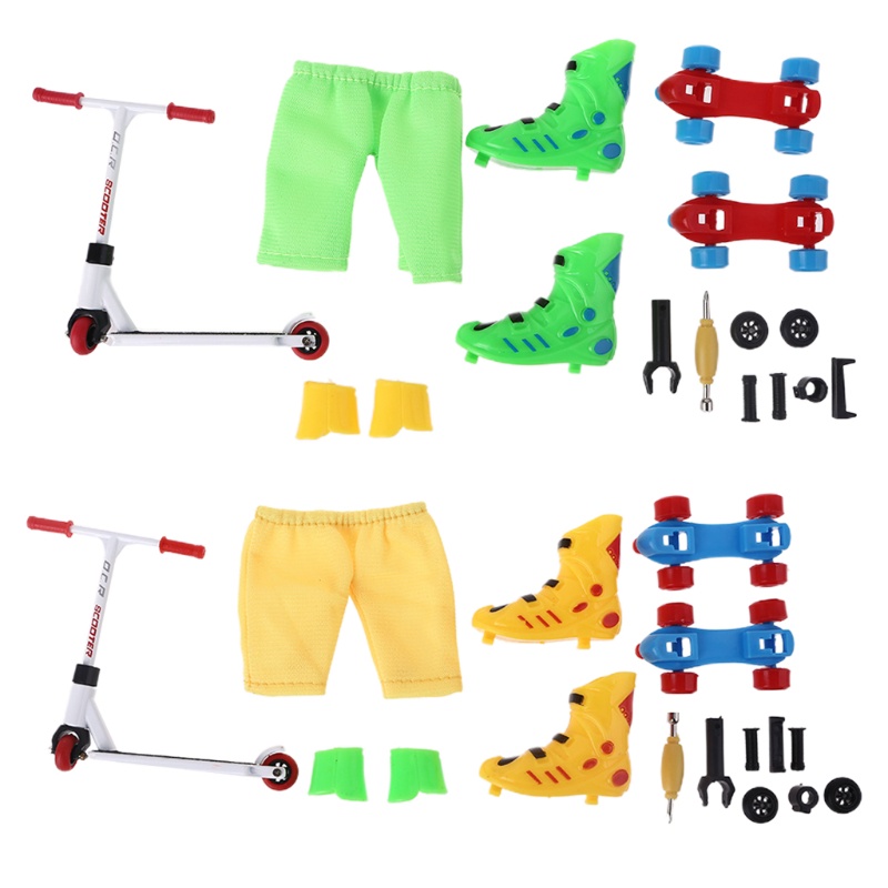 1 Set Mini Finger Model Set Kids Toy Finger Scooter Roller Skates Kit