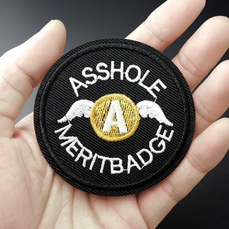 2pcs Asshole Merit Badge Sew Or Iron On Patch Clothing Patch Shopee