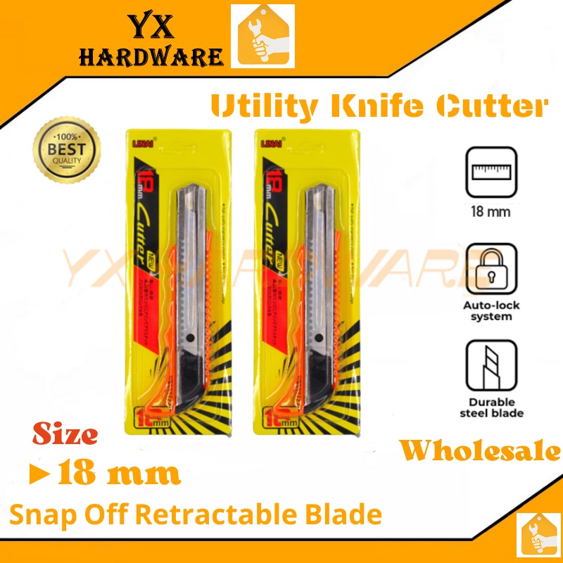 Utility Knife Cutter Snap Off Retractable Razor Blade 18mm Cutting ...