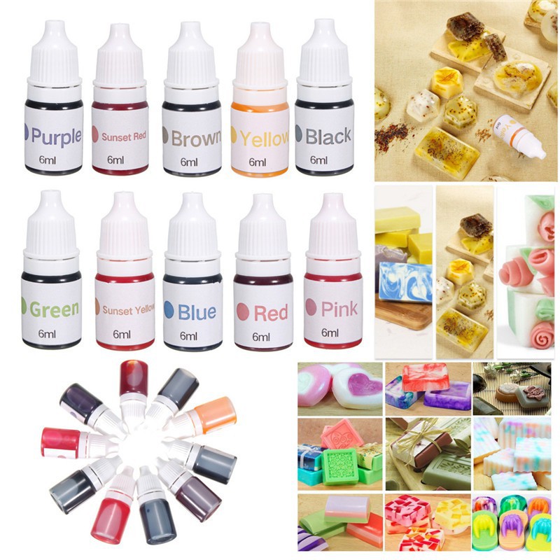 Dyes Soap Making Coloring Set Liquid Kit 10 Colors Colorants for DIY